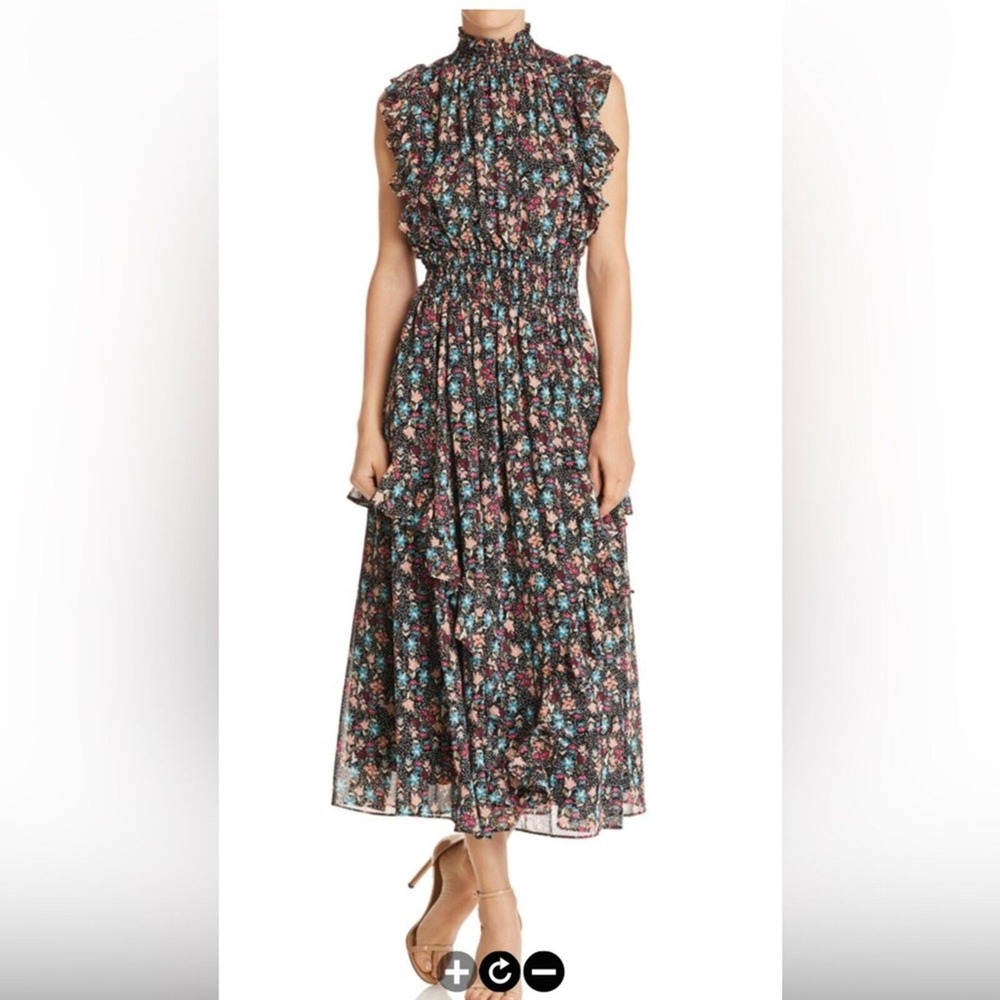 Nanette Lepore Ruffle-Trim Floral-Print Maxi Dress size 4.